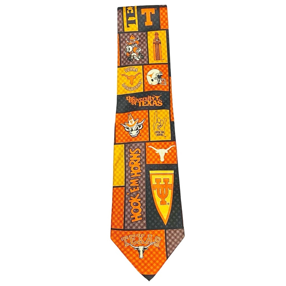 ❤️ HP ❤️ University of Texas Longhorns Silk Men’s Tie – Hook ’Em Horns Design